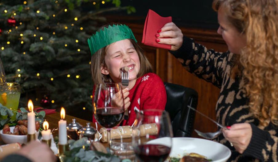 Family Having Christmas lunch