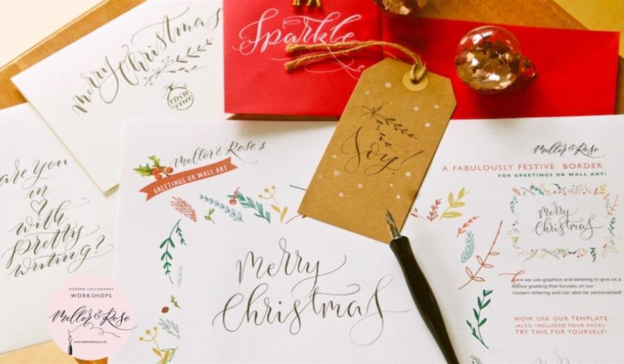 Christmas Calligraphy Workshop Carmel Barnes Richmond London Mellor & Rose