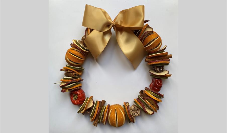 Wreath made from dried fruits