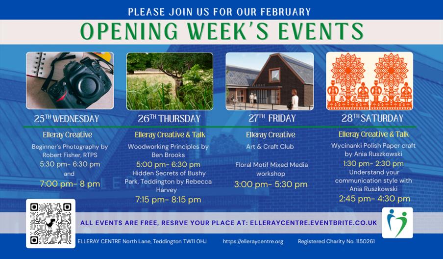 Elleray Centre February Opening Week's Events