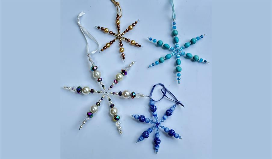 4 beaded snowflakes