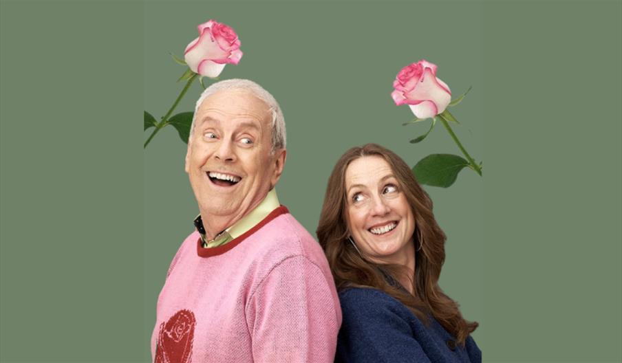 Picture of man and a woman leaning against each other