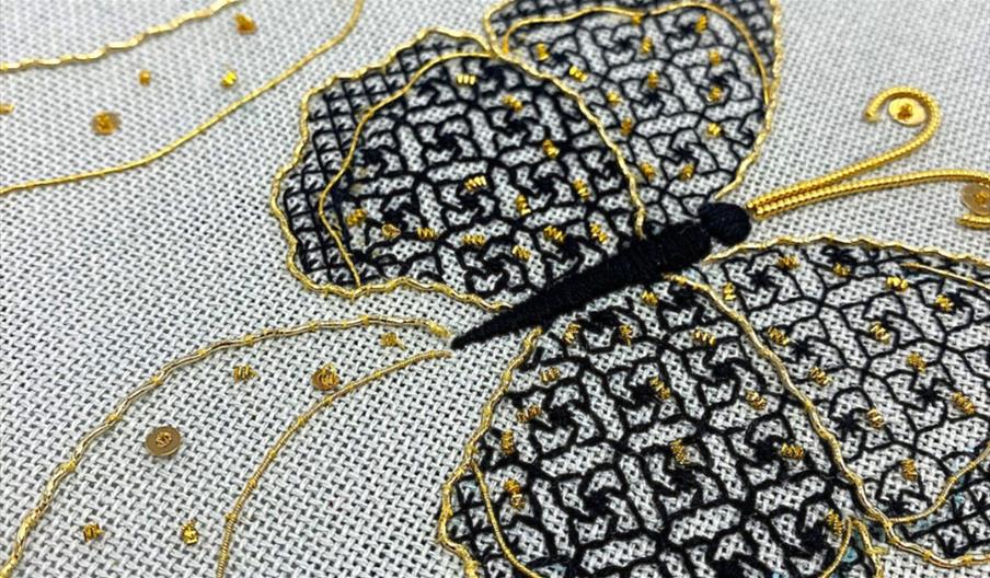 Gold and Blackwork Butterflies
