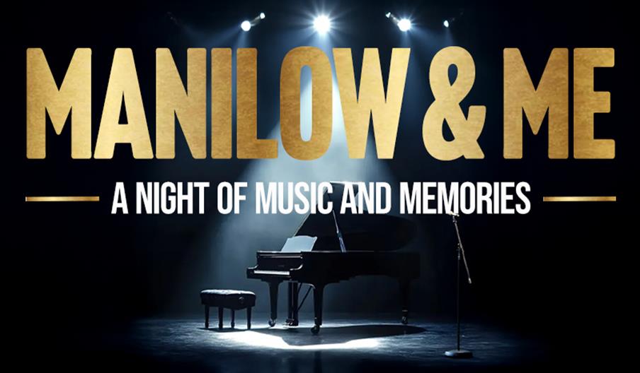 Piano in stage lighting. Manilow & Me performance