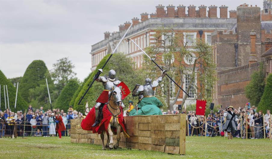 Knights clashing at the joust
