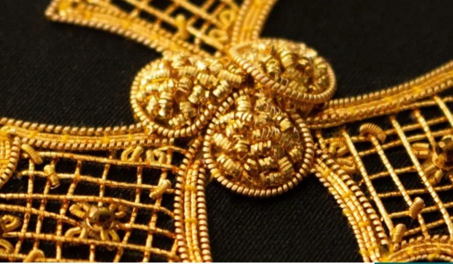 Holly and Berries Festive Goldwork Embroidery