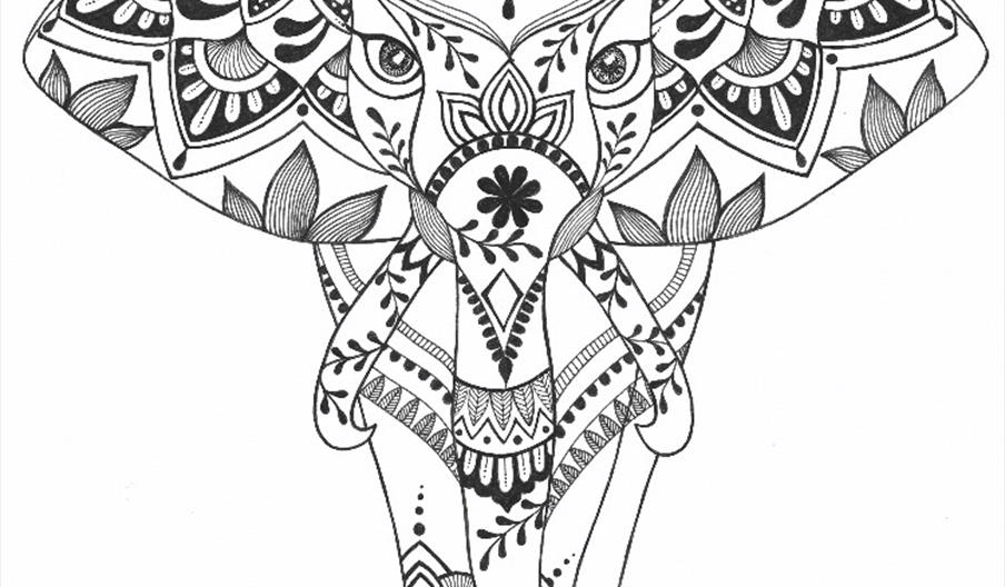 Zen doodle elephant