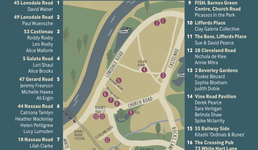 Barnes Artists Open Studio map
