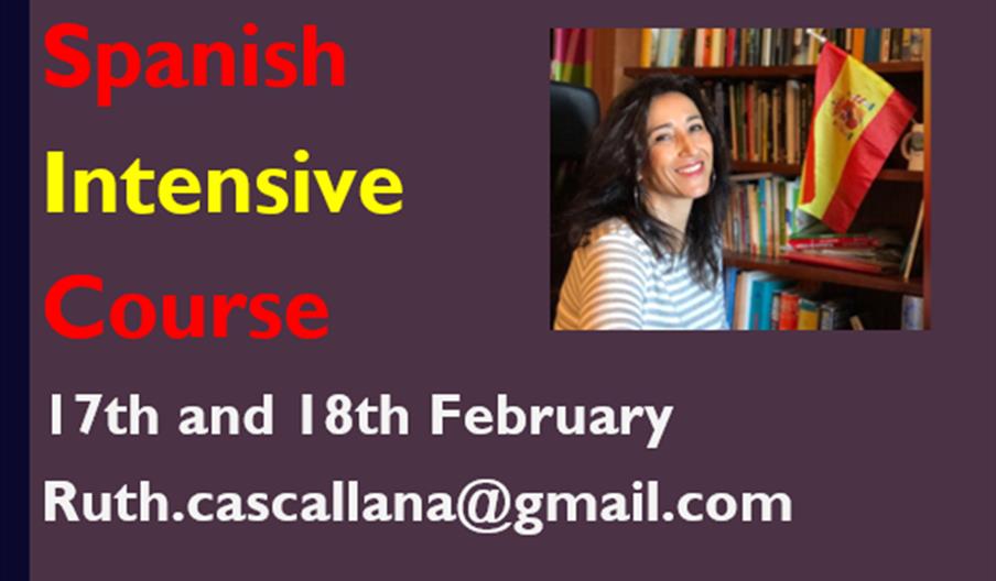 Picture where is written Spanish Intensive Course, the dates, my email address and my photo