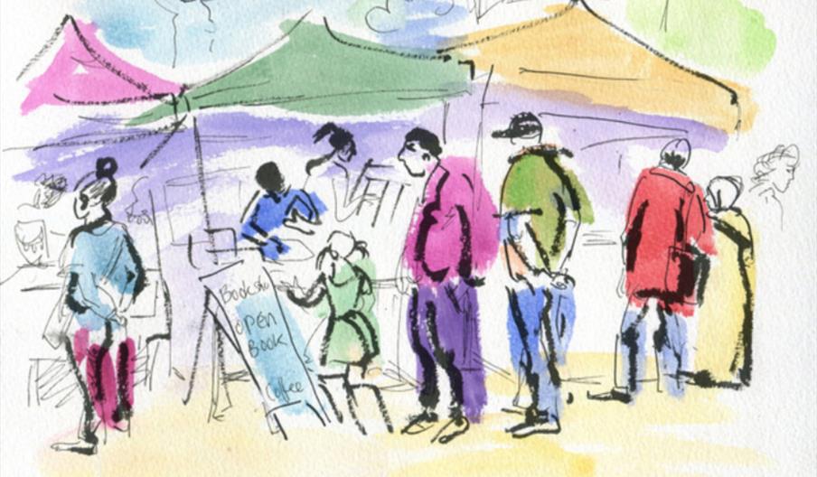 Sketch by artist-in-residence Penelope Grant