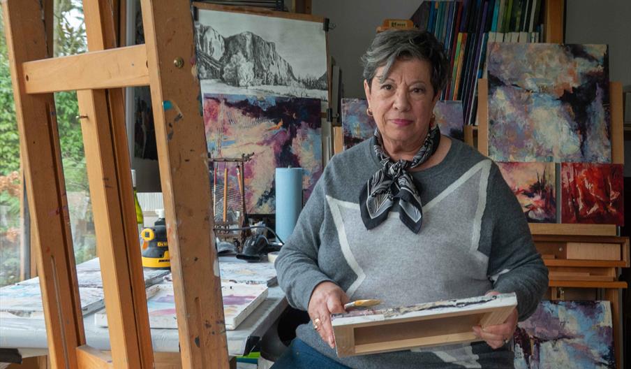 Laura Parker at work in her studio