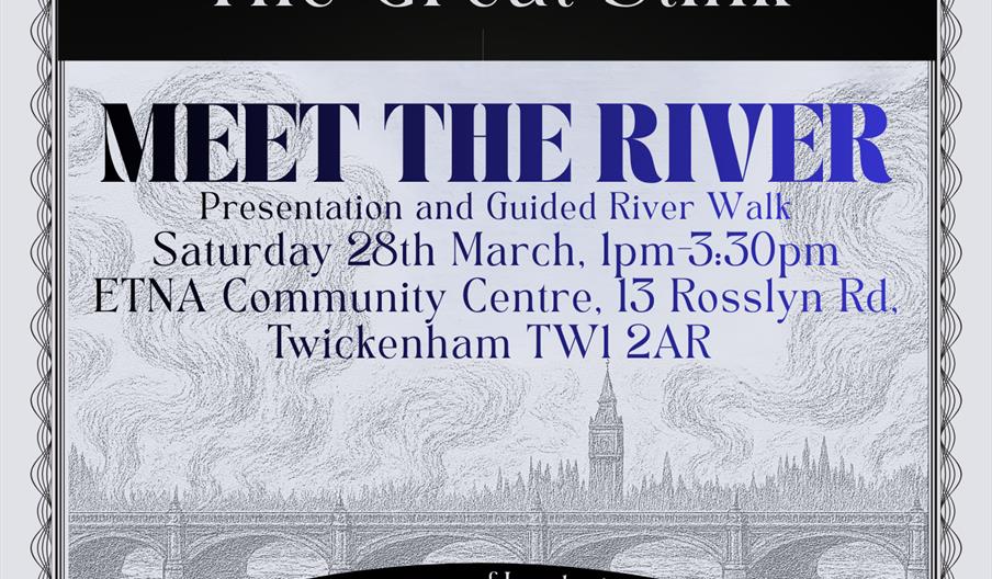 Victorian style poster displaying the event details in black and white.