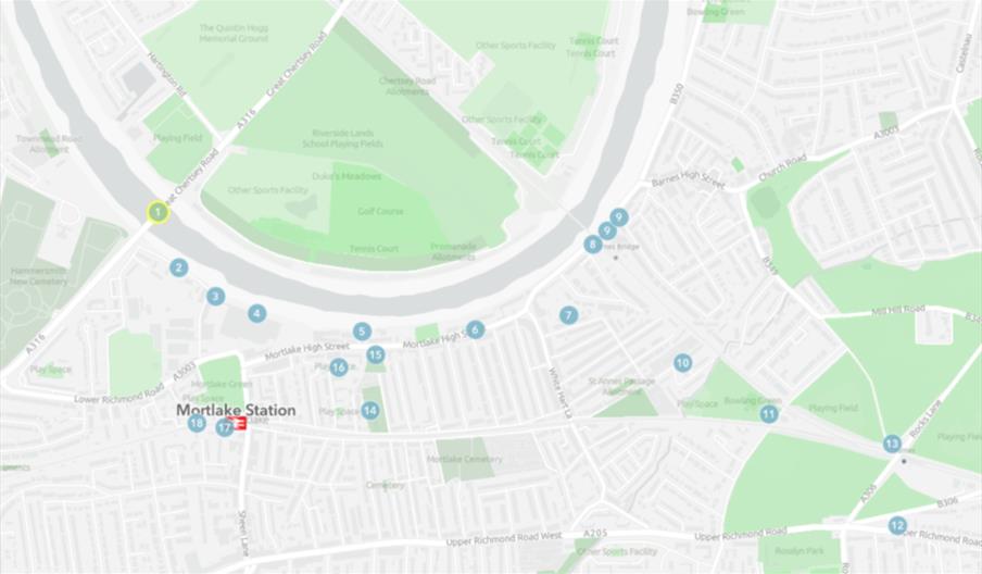 Mortlake Time Trek map image