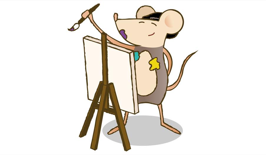 Illustration of a mouse painting