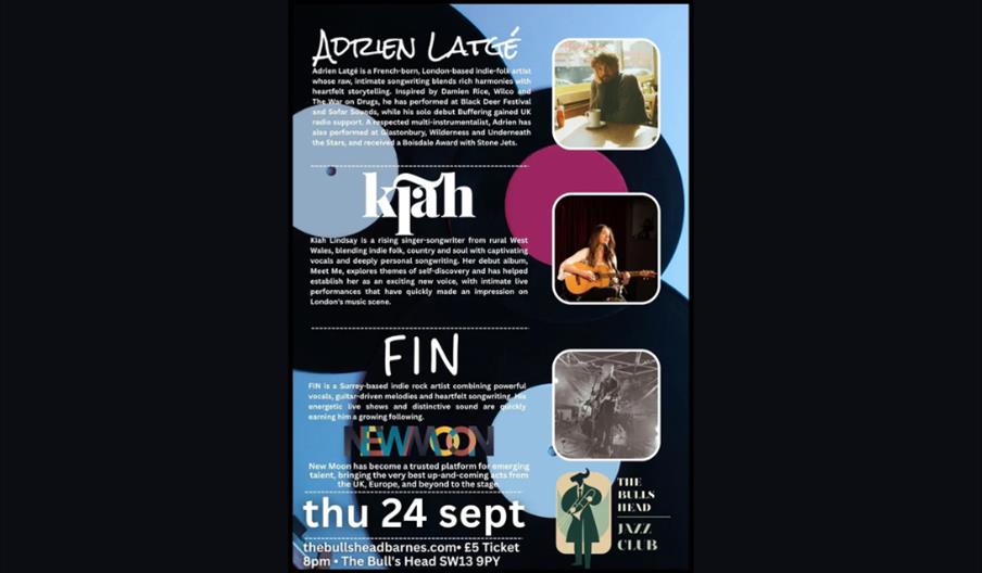 New Moon: A Night of New Music Adrien Latge + Kiah Lindsay + FIN