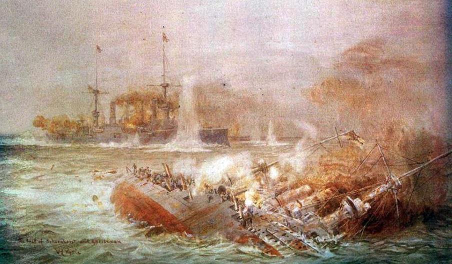 Naval battle early in war