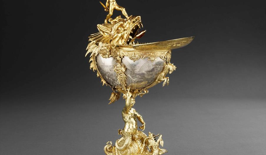 Nautilus Cup, silver, parcel-gilt, and garnet, South Netherlands (Delft), 1595. The Schroder Collection