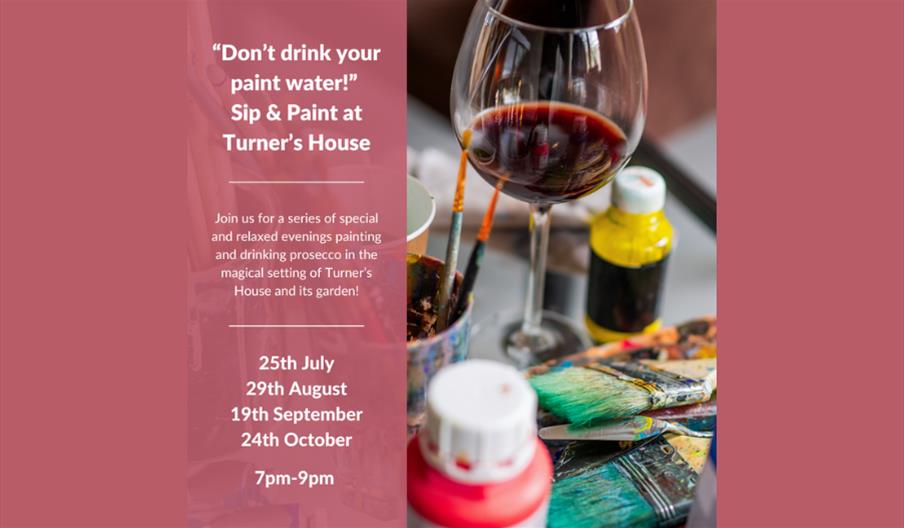 "Don't drink your paint water!" – Sip & Paint at Turner's House