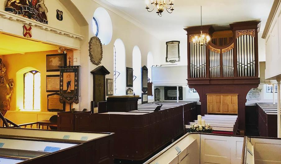 Image shows the interior of St Peter's church