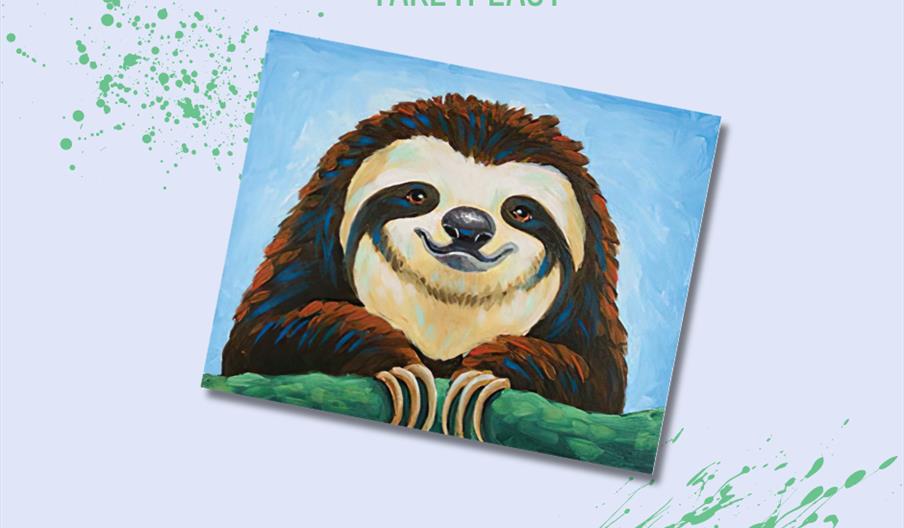 Take It Easy- paint sloth on canvas