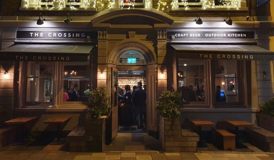 Exterior shot of The Crossing Gastro Pub in Barnes