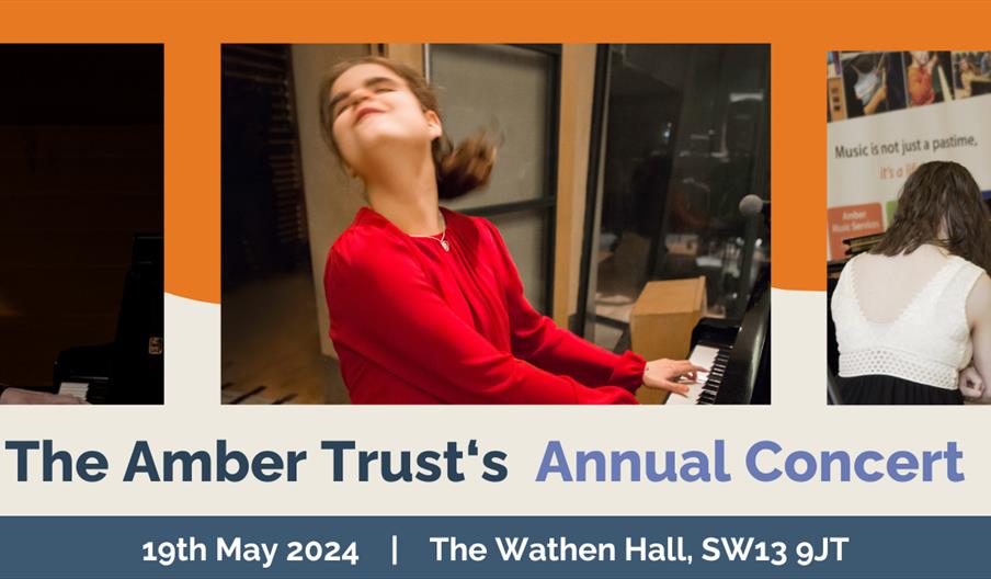 A photo of internationally acclaimed pianist Derek Paravicini, BAFTA nominee Lucy, and two of Amber's young musicians. 'The Amber Trust's Annual Conce