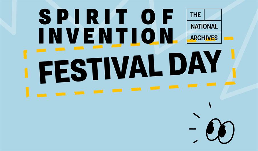 Blue background with text reading 'Spirit of Invention Festival Day'