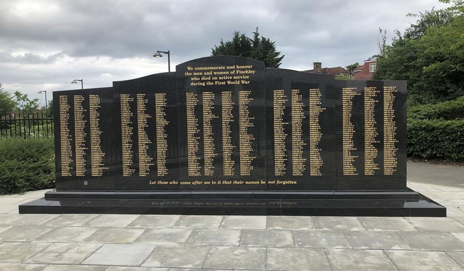 Finchley War Memorial including Private Parr's name