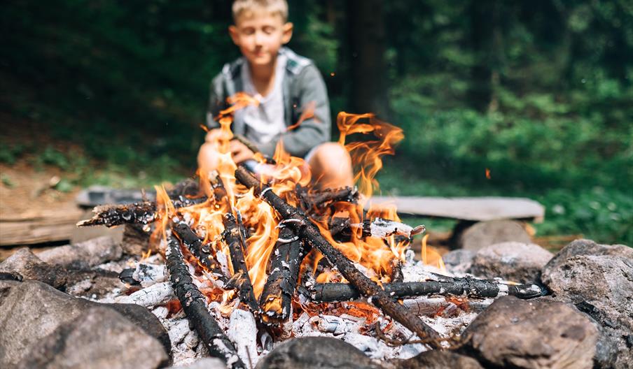 Boy with fire