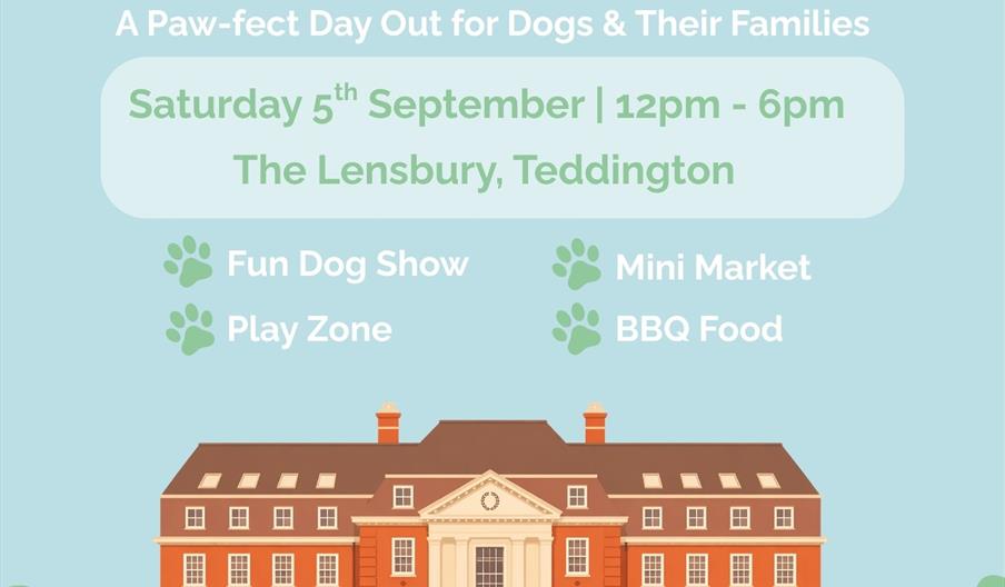 The Lensbury hotel in an illustration with dogs