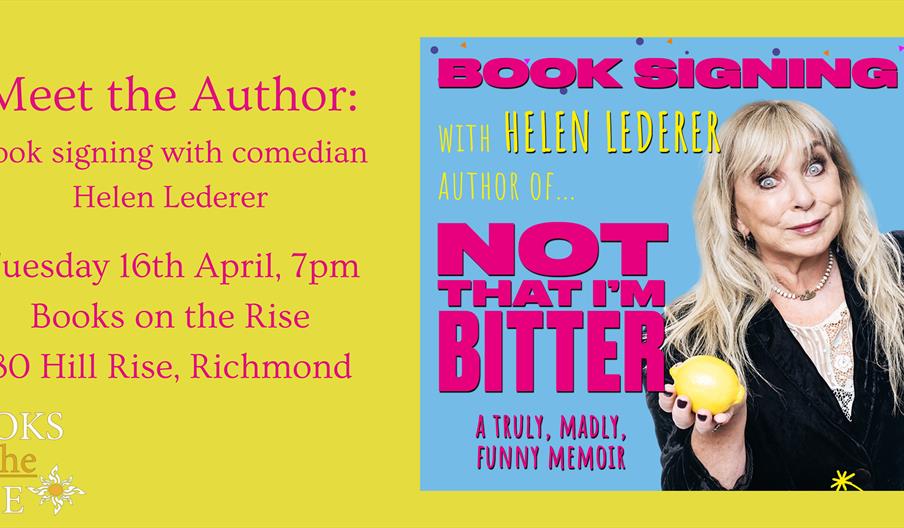 image of helen lederer, event information: evening with Helen Leder, 7pm 16th of April