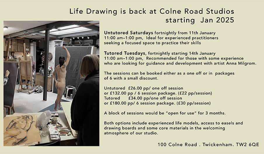 Life Drawing workshops in Twickenham Tutored and untutored