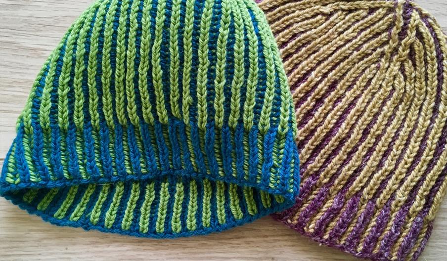 Brioche knit hats