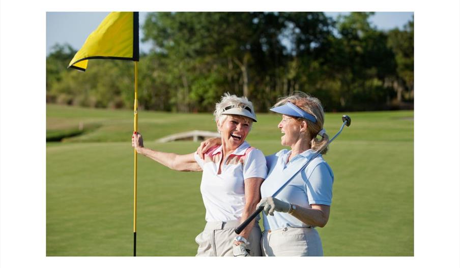 Two women golfers