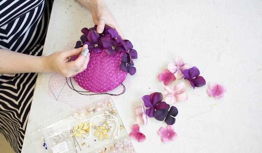 Hat being made