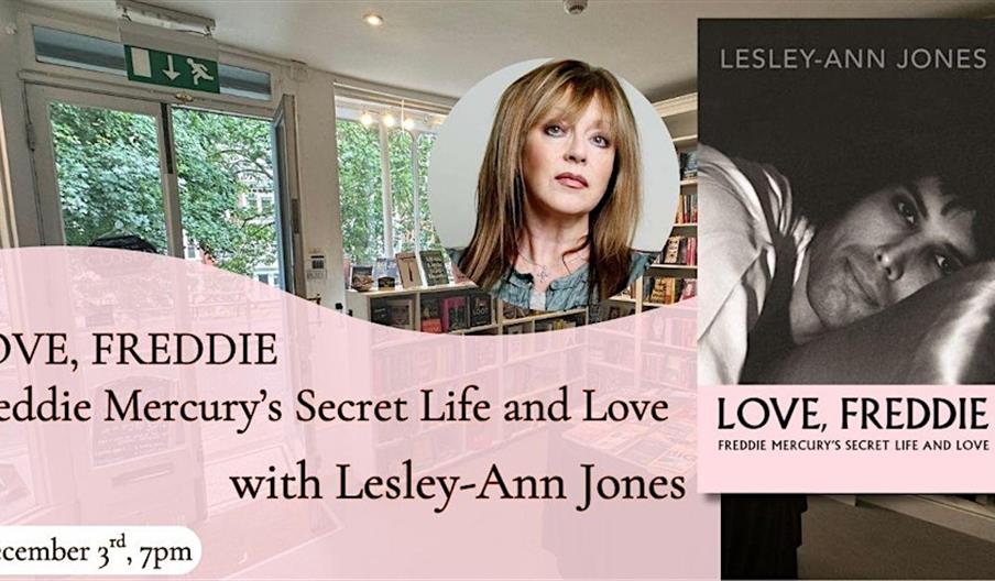 picture of lesley ann jones next to love freddie cover