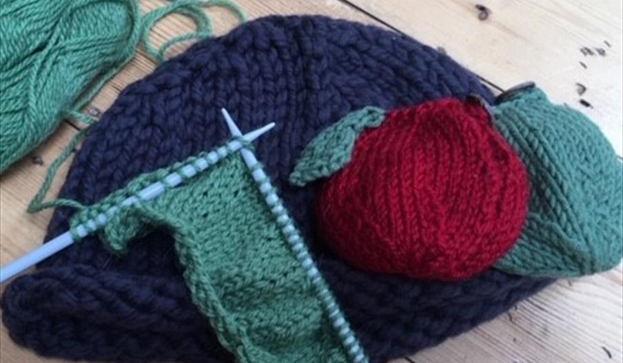 Knitting, yarn and needles