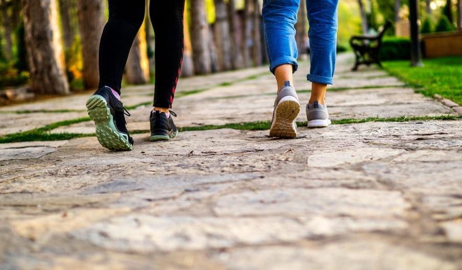 Two people walking