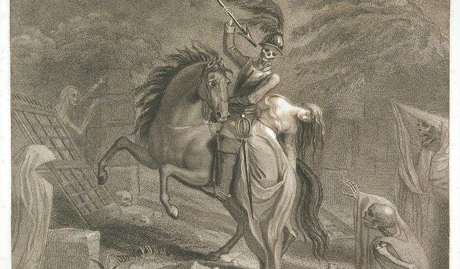 Skeleton on Horse