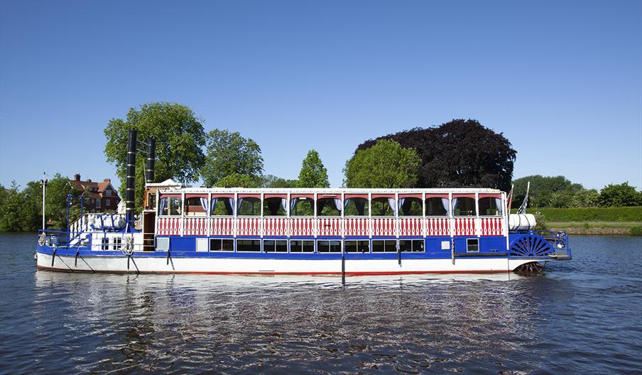 paddle steamer on river