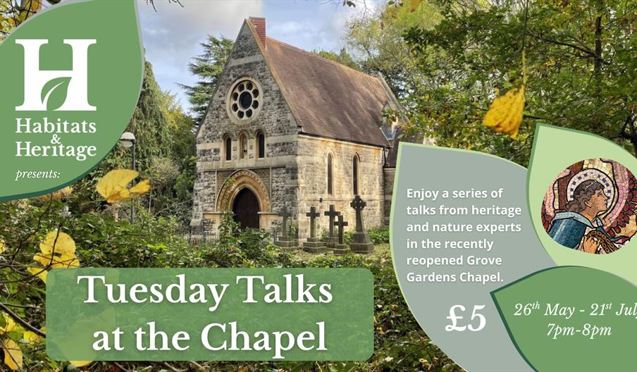 Poster of Summer talks at Grove Gardens Chapel