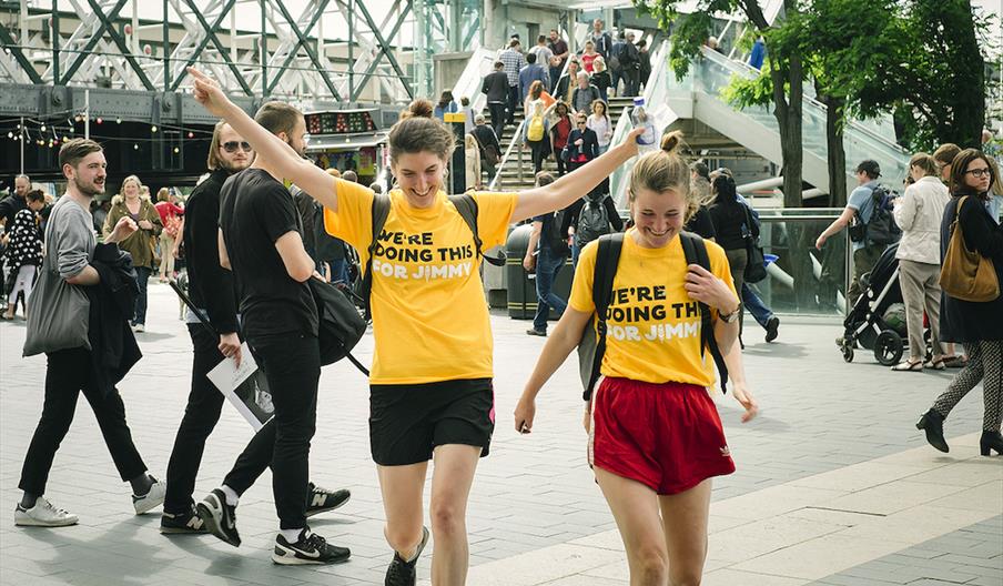 Two people taking part in the event