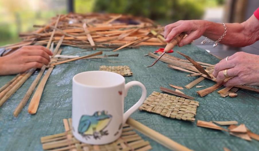 Wetland Wellbeing Workshop- Weave with Bullrush - Image credit: WWT
