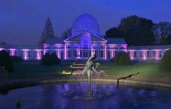 A night shot of Syon