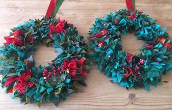 Two rag wreaths