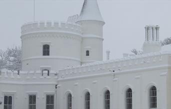 Strawberry Hill House in the snow