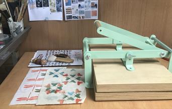 Printing press and leaf prints