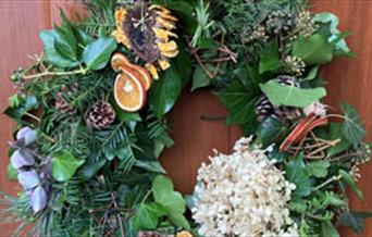 Wreath on door