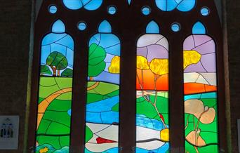 Stained Glass Window and a visit to the Water Garden