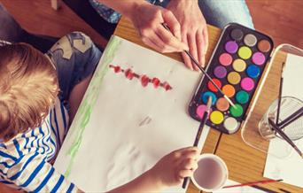 Family making art